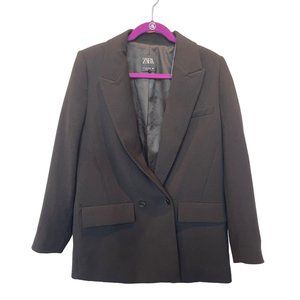 Zara Black Double-Breasted Blazer